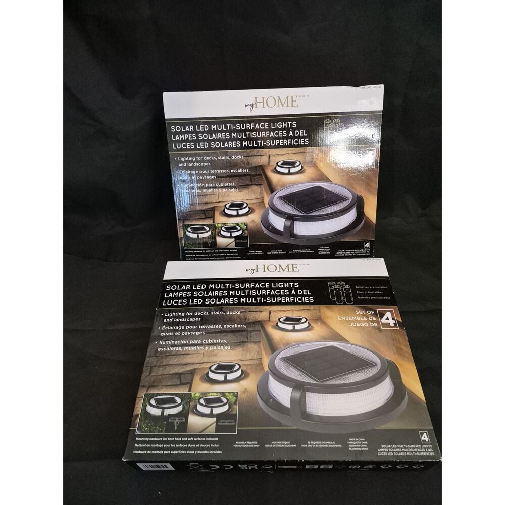 Lot Of 2 Sterno Home Solar Multi-Surface Drive Path Accent LED Light, 8 Lights